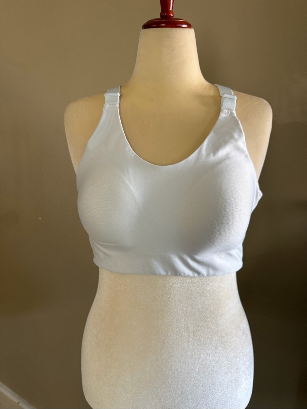 CALIA White High Support Racerback Sports Bra Hook & Eye Closure Size XL